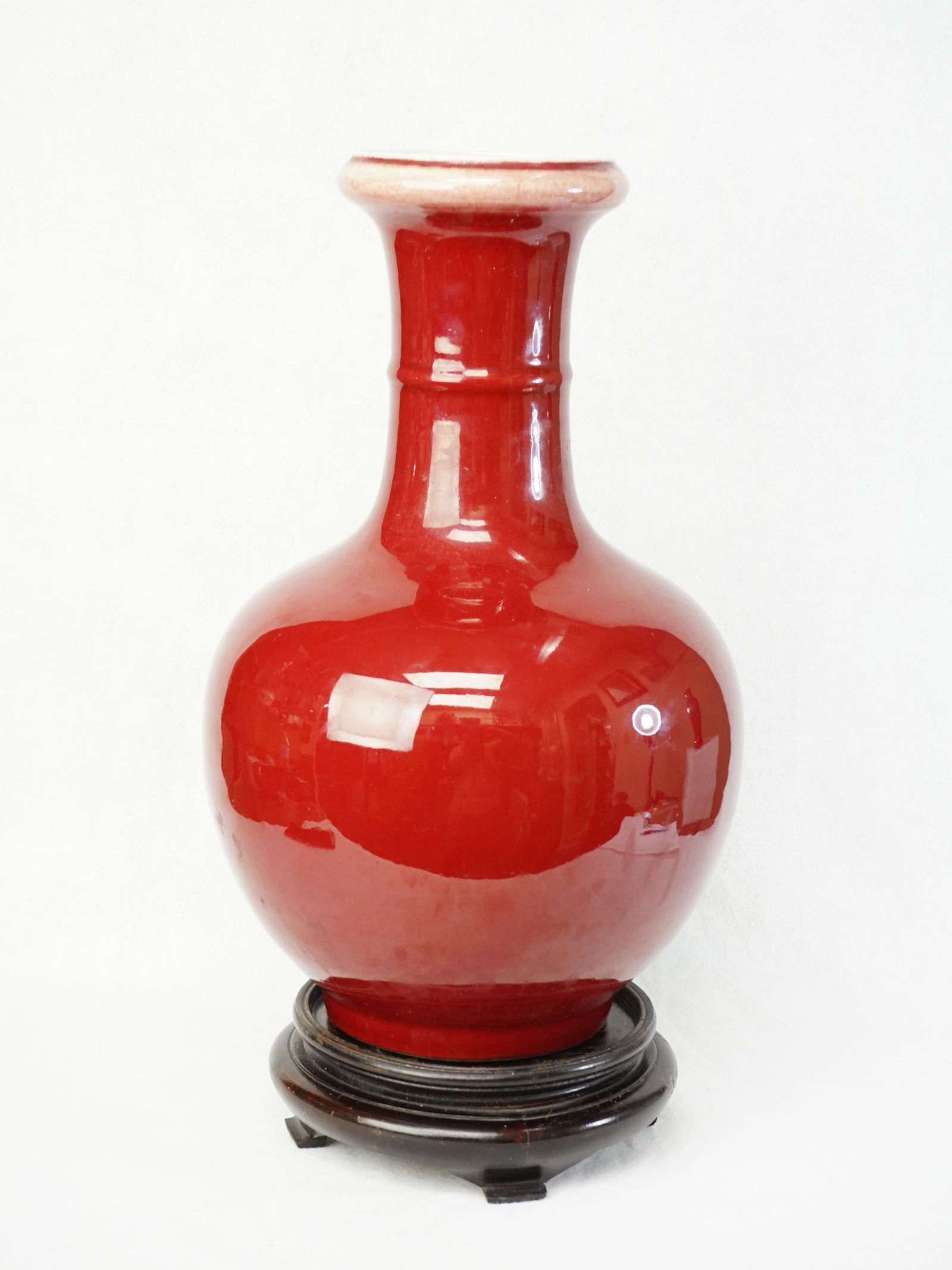 Chinese Red Globular Bottle Vase,18th Century (1 of 13)