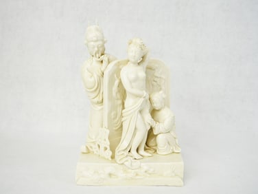 A Chinese Erotic Blanc De Chine Porcelain Figure Group