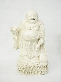 Chinese Zhangzhou Blanc De Chine Figure of A Luohan,Qing Dynasty