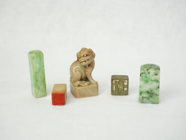 Lot of 5 Chinese Carved Seals