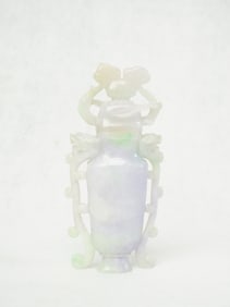 Chinese Carved Jadeite Lidded Vase,Qiang Dynasty