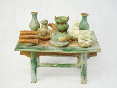 A Chinese Sancai offering Table, Ming Dynasty