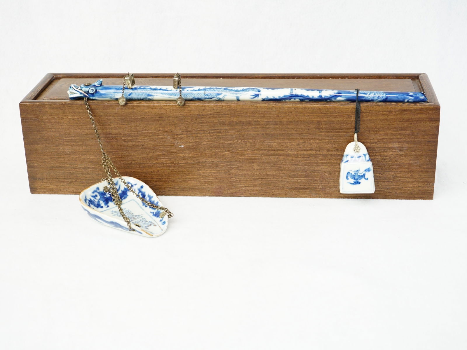 Chinese Blue and White Porcelain Scale With Mark and Box (1 of 8)