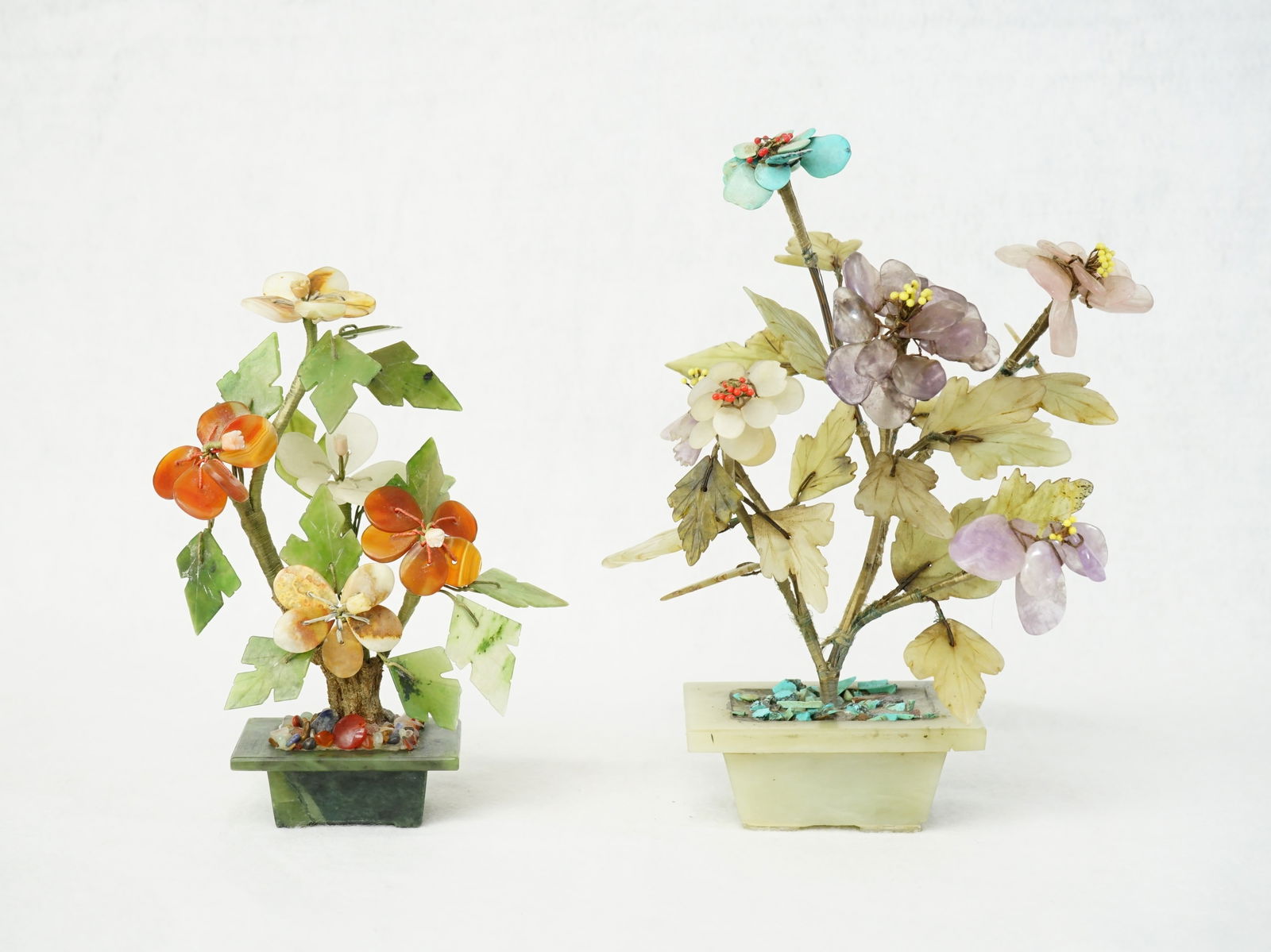 Lot of 2 Chinese Carved Jade Bonsai Trees: Approximate size:H:8 in /6 in Shipping: We offer in-house shipping services for most small items. This means that we will take care of packing and shipping the items directly to you. For larger or spe