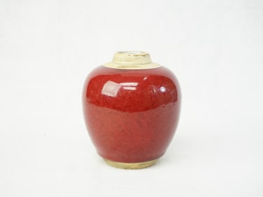 Chinese Red Glazed Porcelain Jar