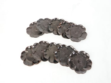 Set of 10 Chinese Carved Hardwood Dishes