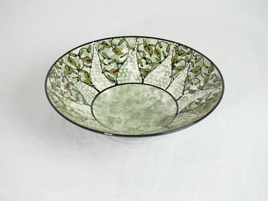 Hand-Painted EarThenware Art Bowl, Signed By Weot