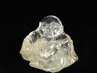 Quartz Rock Crystal Hand Carved Crystal Buddha Sculpture