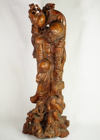 Large Chinese Wood Buddha Bodhidharma