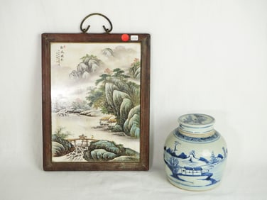 Chinese Porcelain Plaque and Jar