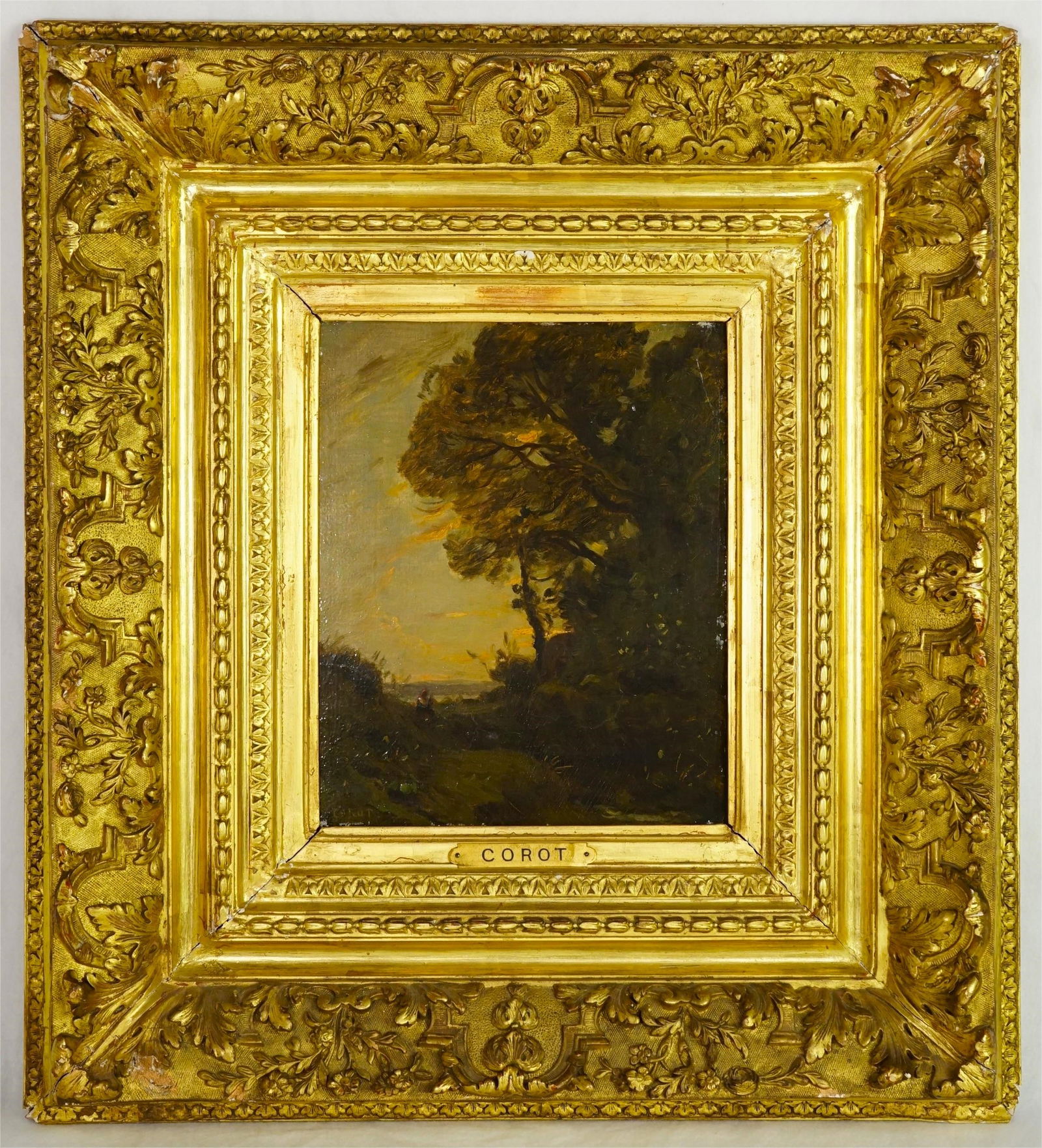 Jean-Baptiste-Camille Corot 'Tree Landscape' (Evening): Provenance: From a Long Island, New York estate. Jean-Baptiste-Camille Corot (1796–1875) was a pioneering French landscape painter who helped establish the genre as a respected art form and laid the