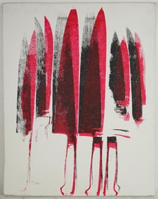 Knives, C. 1981-82 (Red) Wall Art Print