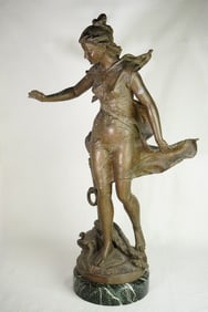 Ernest Ferrand (French, 1846-1932) '“on The Ridge‘’ Bronze Sculpture