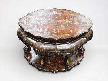 Chinese Mother-of-Pearl Inlaid Lacquer Table, Ming or Qing Dynasty
