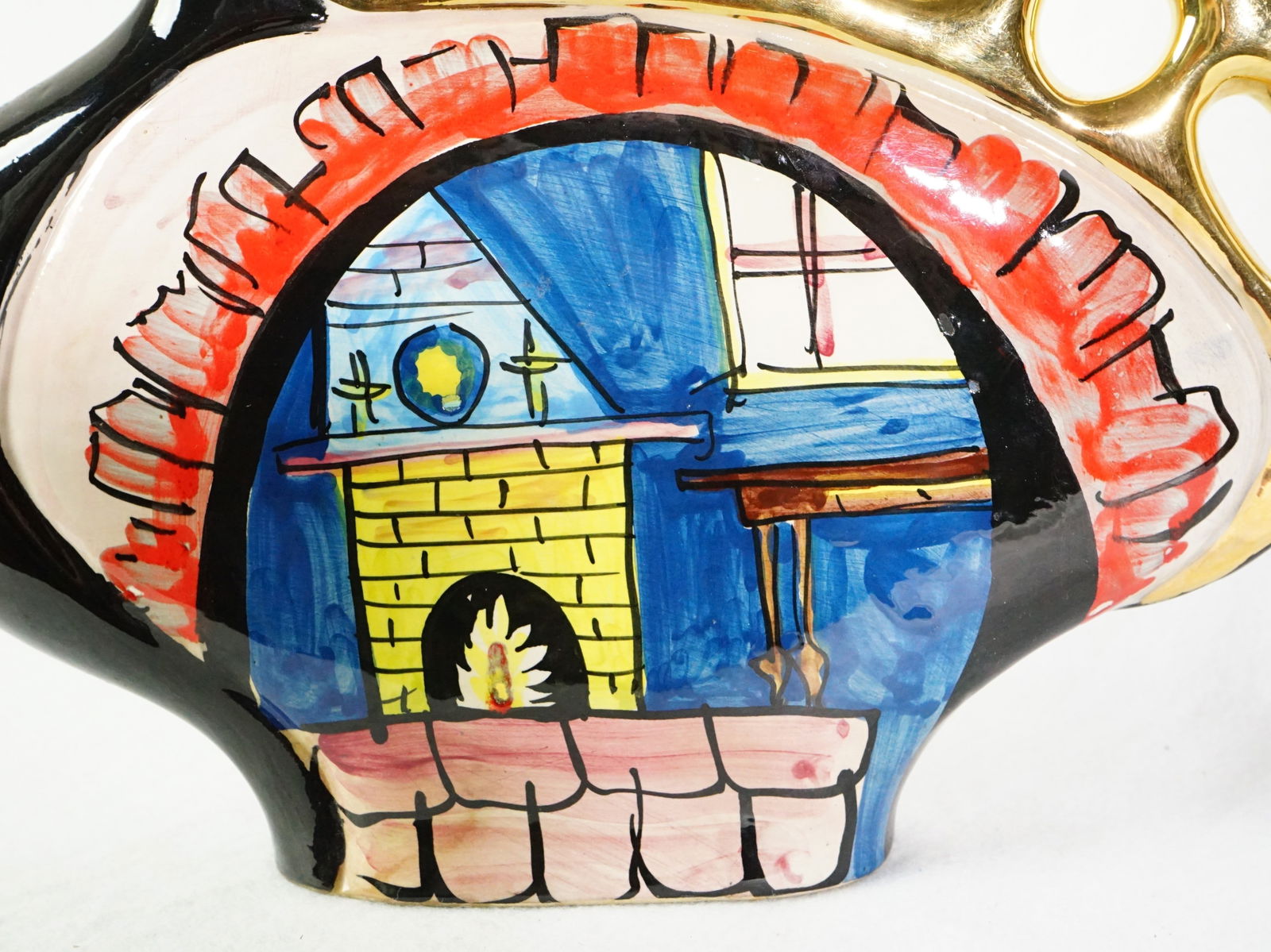 MCM Hand Painted Ceramic Decanter - 8