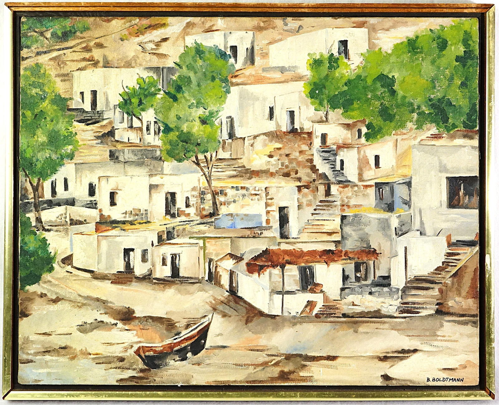 Matala - Southern Crete Signed By B. Boldtmann: Approximate size:frame 22x17 in/image 20x16 in Shipping: We offer in-house shipping services for most small items. This means that we will take care of packing and shipping the items directly to you.