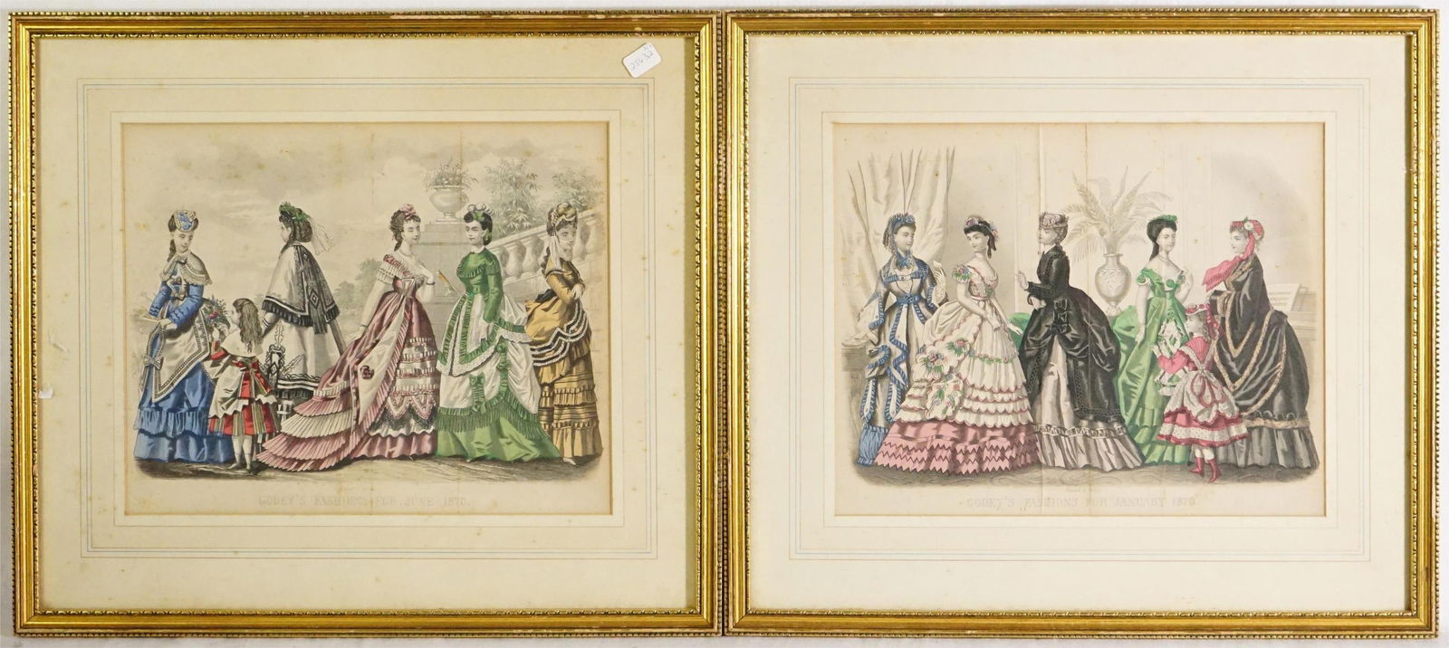 Original Lithographs. "Godey's Fashions For June 1870": Approximate size:frame 13.5x15.5 in Shipping: We offer in-house shipping services for most small items. This means that we will take care of packing and shipping the items directly to you. For larger