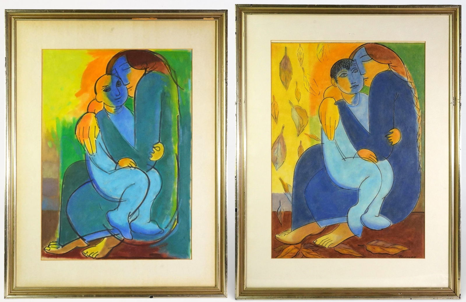 Two "Mother Nature"Hand-Colored Lithograph: Approximate size:frame 20x26 in/image 13.5x19 in ,frame 21x27/image 14x20 in Shipping: We offer in-house shipping services for most small items. This means that we will take care of packing and shippi