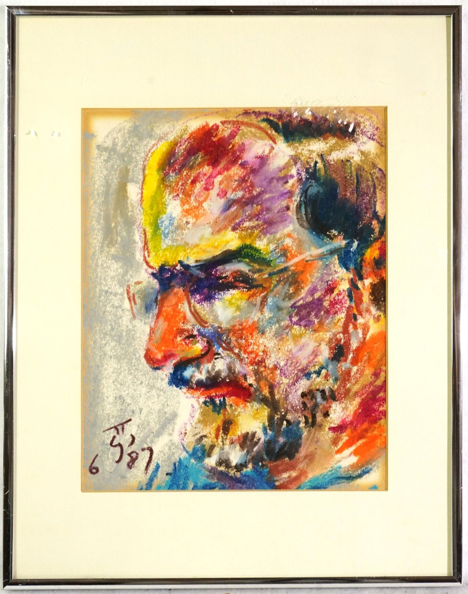 Colorful Crayon Portrait of A Man (1 of 3)