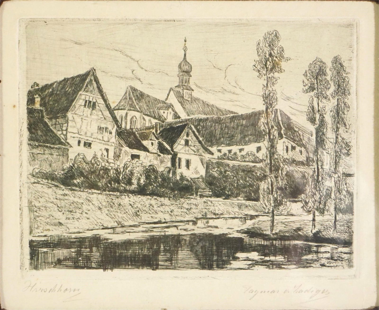 Two Black and White Etching - 3