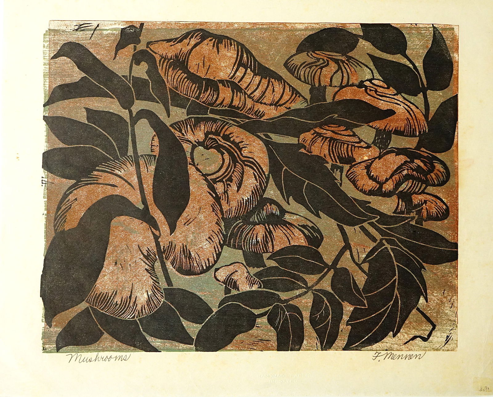 Fannie Mennen, Latvian-American (1903-1995), Woodcut Print "Mushrooms (1968)": Approximate size:14x18 in Shipping: We offer in-house shipping services for most small items. This means that we will take care of packing and shipping the items directly to you. For larger or special