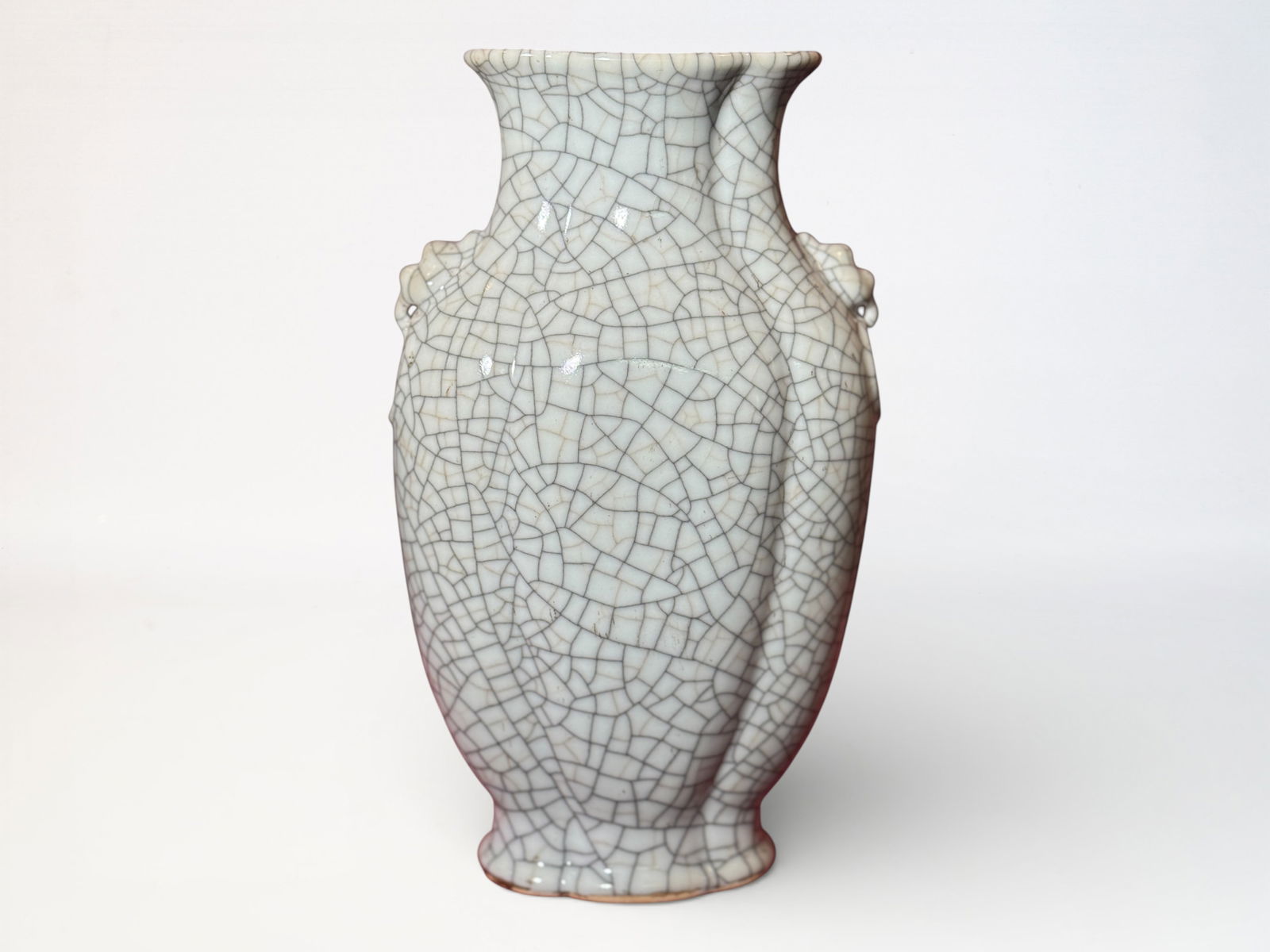 Chinese Ge Type Lobbed Porcelain Vase: Chinese ge crackle lobbed vase, 11.5"ht Shipping: We offer in-house shipping services for most small items. This means that we will take care of packing and shipping the items directly to you. For lar