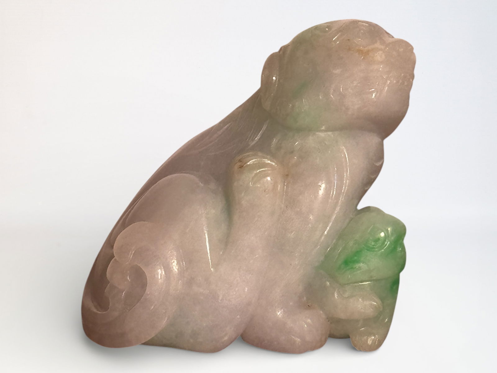 Chinese Jadite Carving of Lion: Chinese jadiete foolion group, 2"ht Shipping: We offer in-house shipping services for most small items. This means that we will take care of packing and shipping the items directly to you. For larger