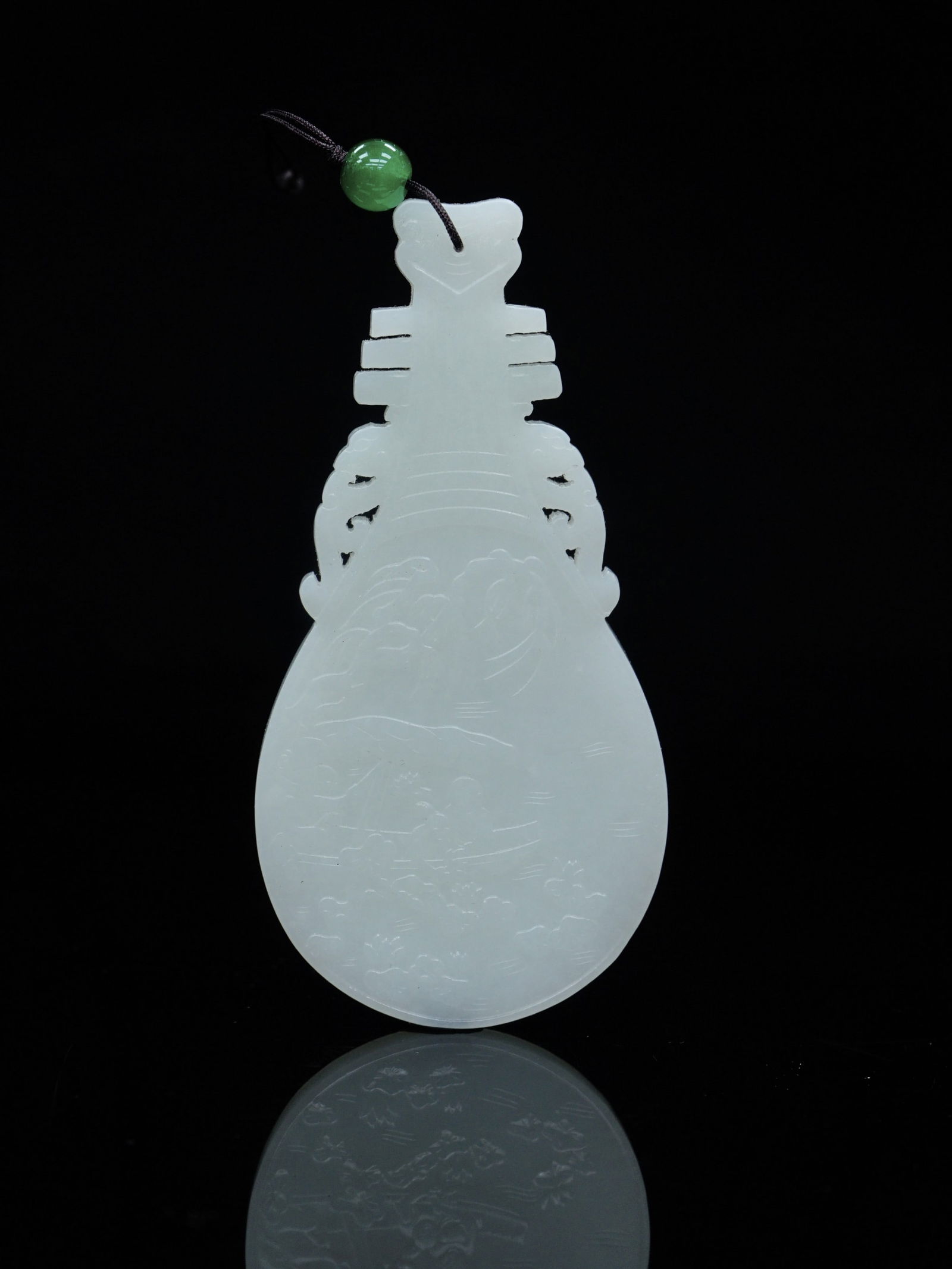 Chinese Carved White Jade Qin-Shape Pendant: Approximate size:3.75x2x0.25 in Shipping: We offer in-house shipping services for most small items. This means that we will take care of packing and shipping the items directly to you. For larger or s