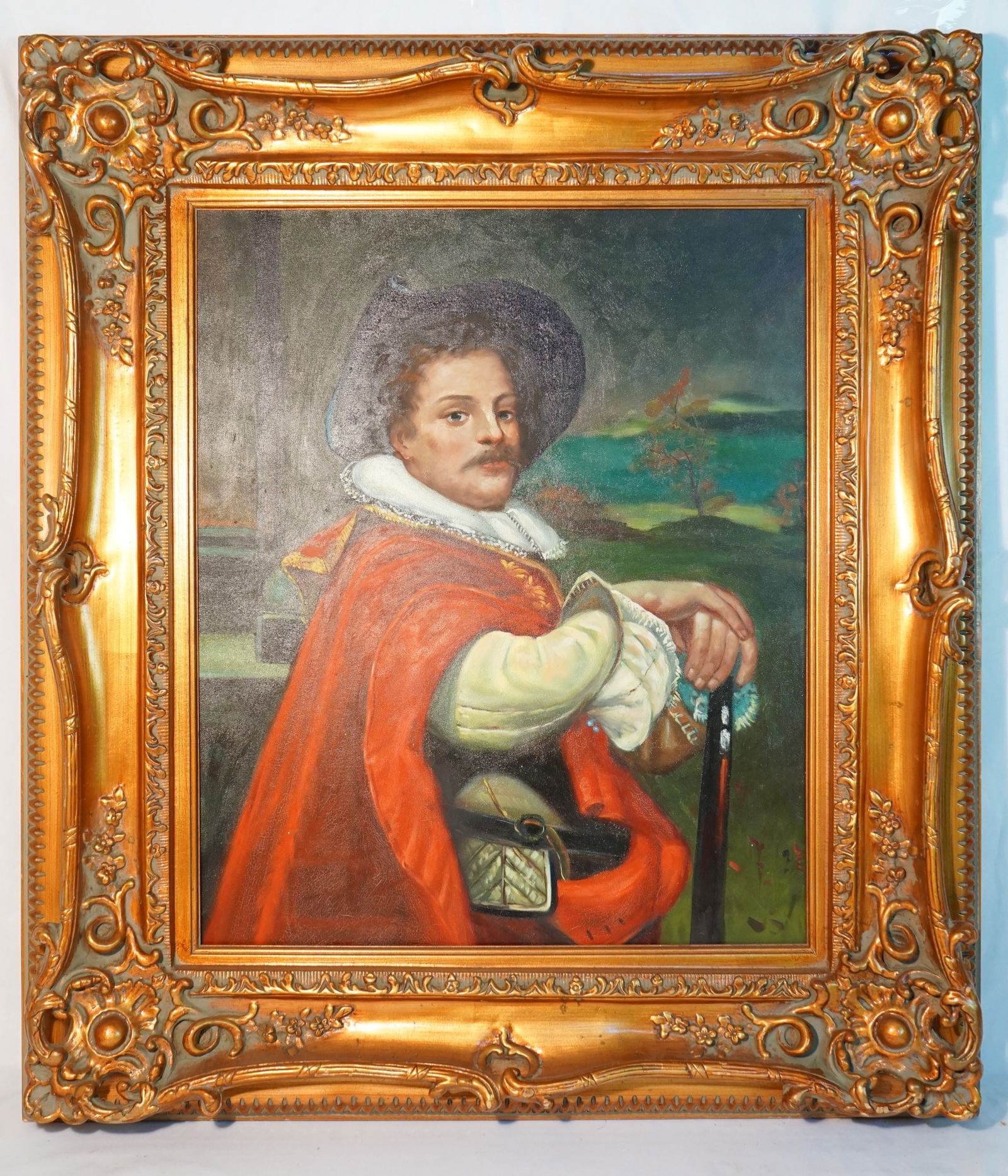 Oil Painting of Well Dressed Man In Elaborate: Approximate size: 30.5x34.5 in/image 19.5x23.5 in Shipping: We offer in-house shipping services for most small items. This means that we will take care of packing and shipping the items directly to yo