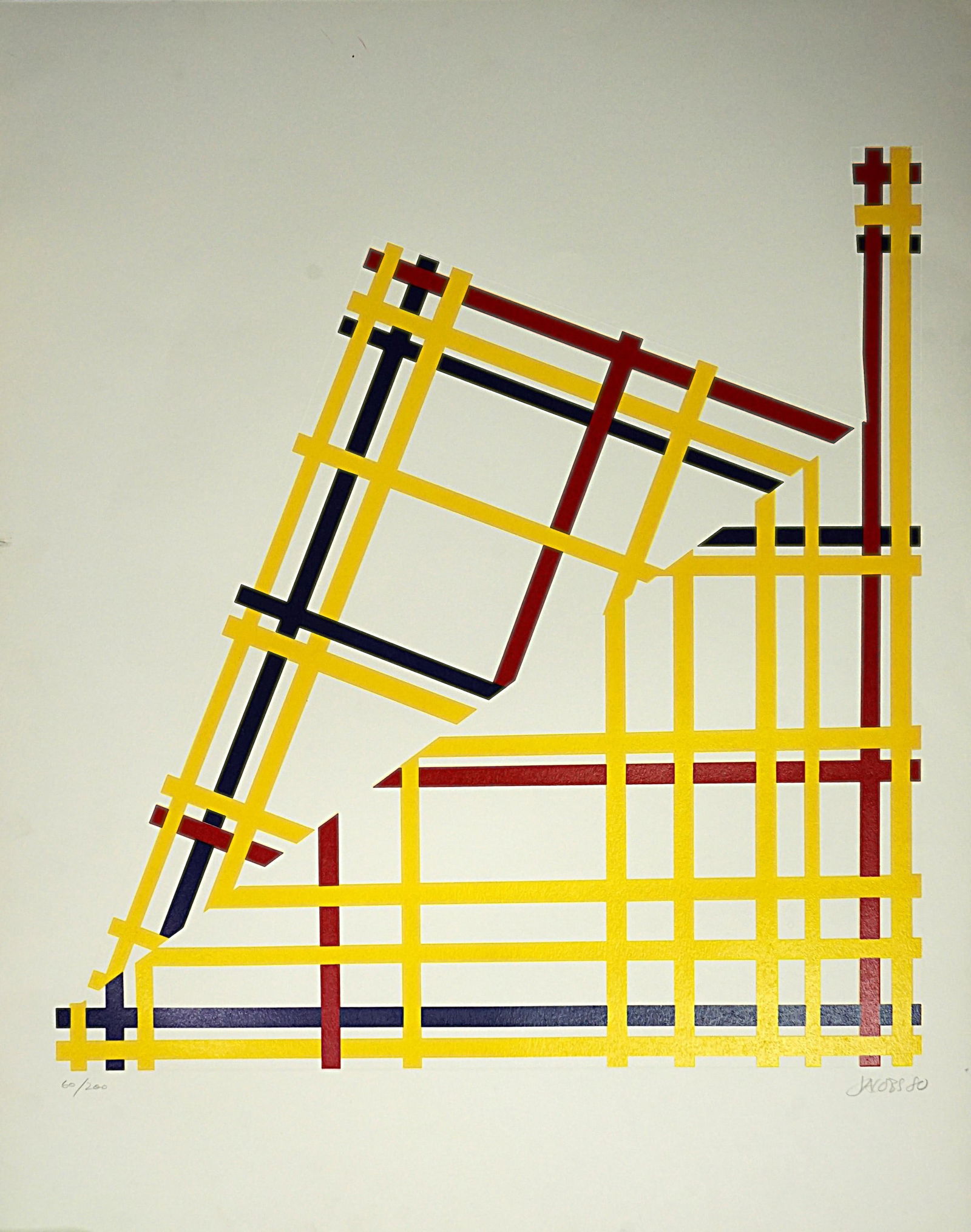 Jim Jacobs (Born 1945) Folded Nyc (Mondrian)Screenprint In Colors on Wove Paper: Approximate size:33x28 in Shipping: We offer in-house shipping services for most small items. This means that we will take care of packing and shipping the items directly to you. For larger or special