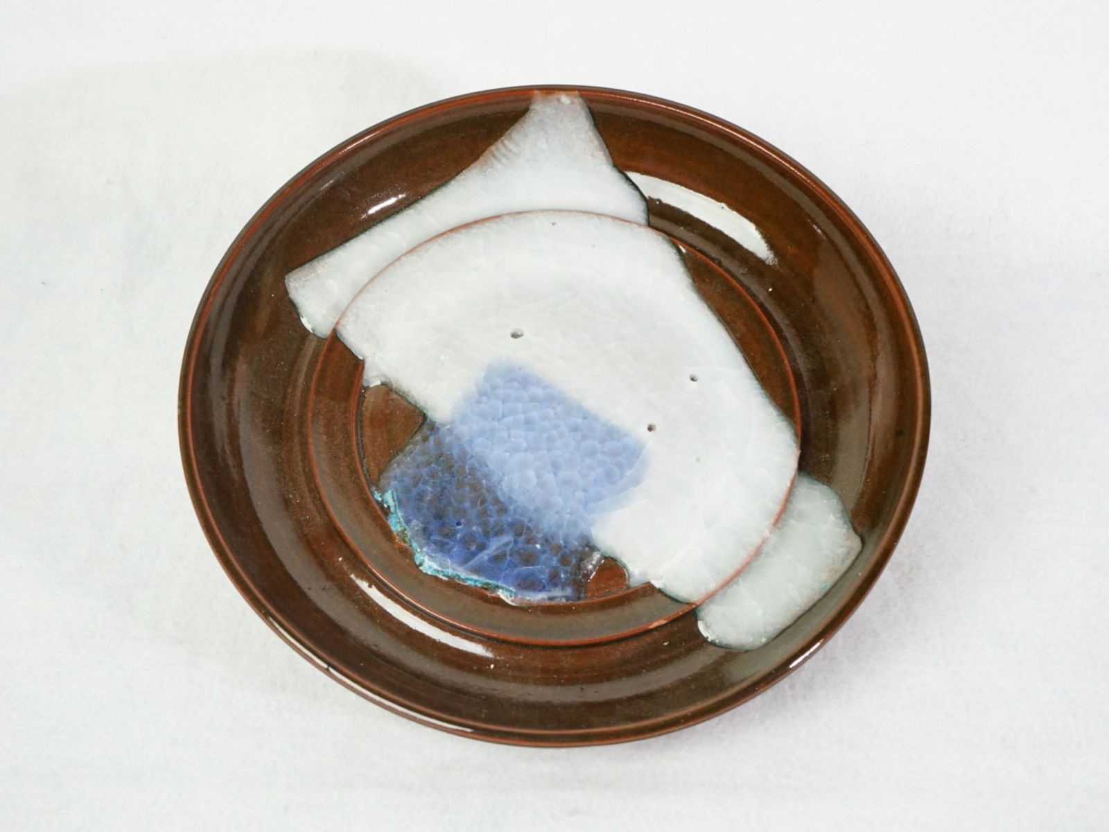 Studio Pottery Wall Plate with Abstract Crystalline Glaze Decoration (1 of 6)