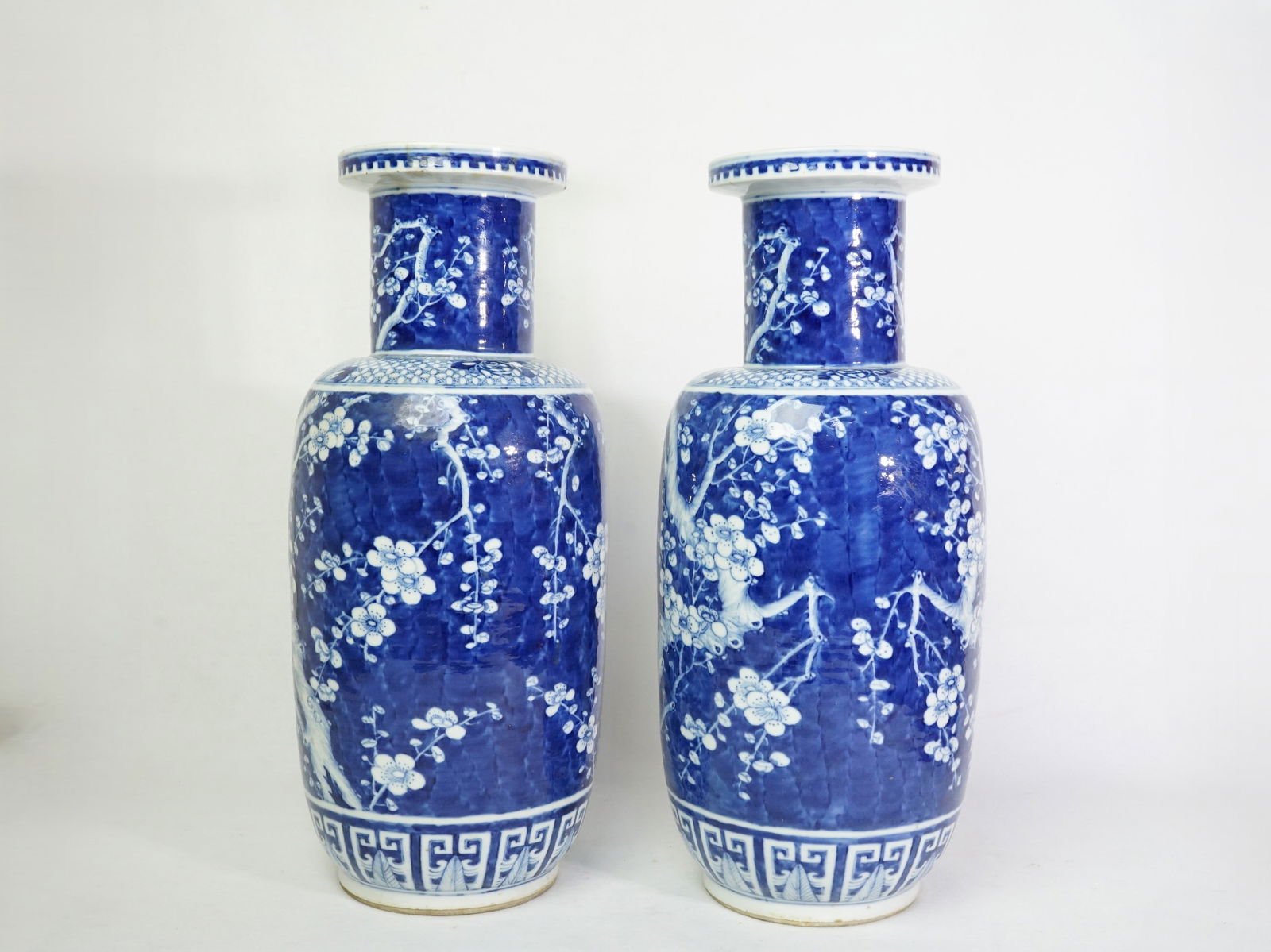A Pair of Chinese Blue and White Porcelain Rouleau Vases (1 of 20)