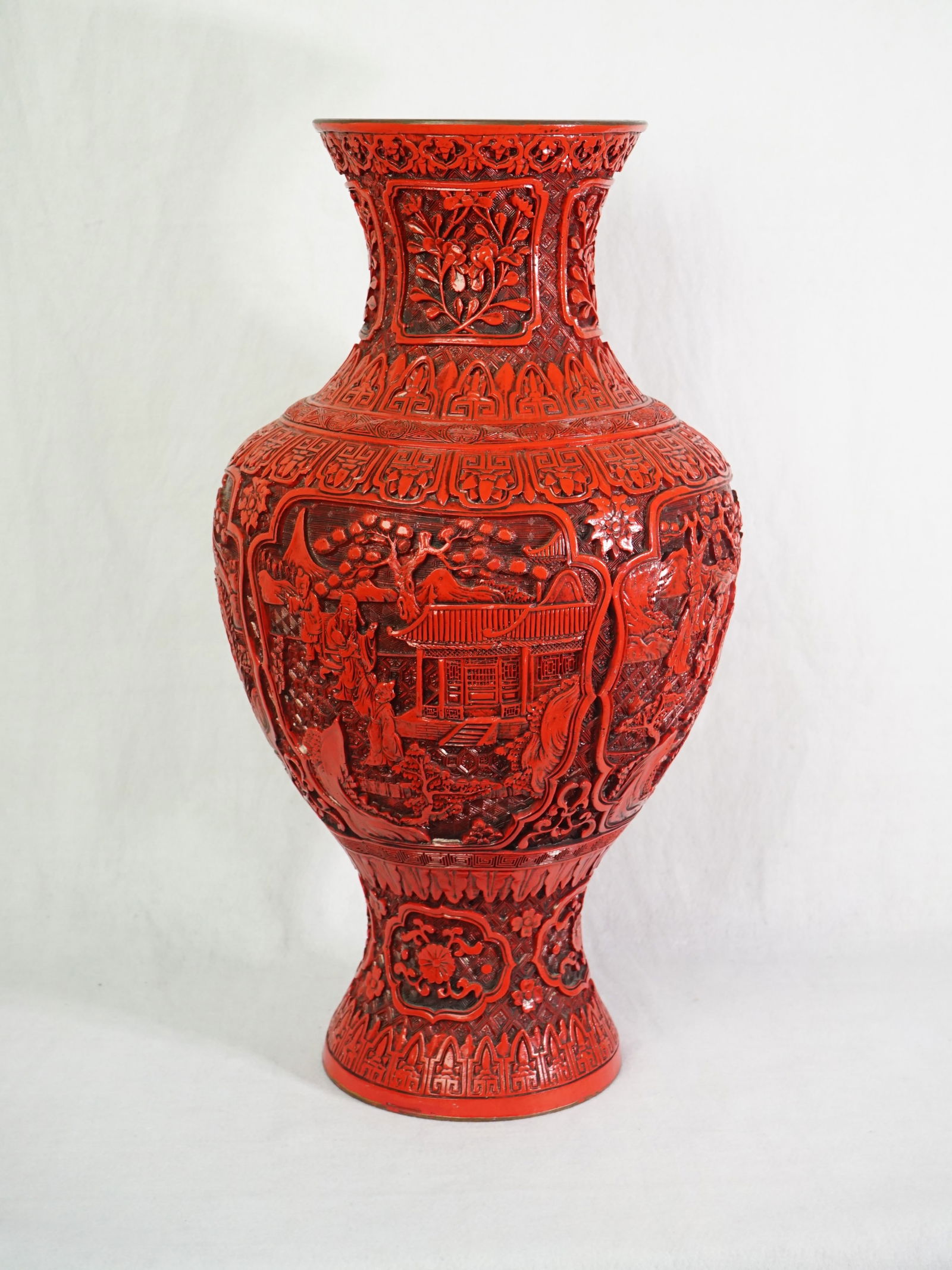 Chinese Style Cinnabar-Style Resin Vase (1 of 6)