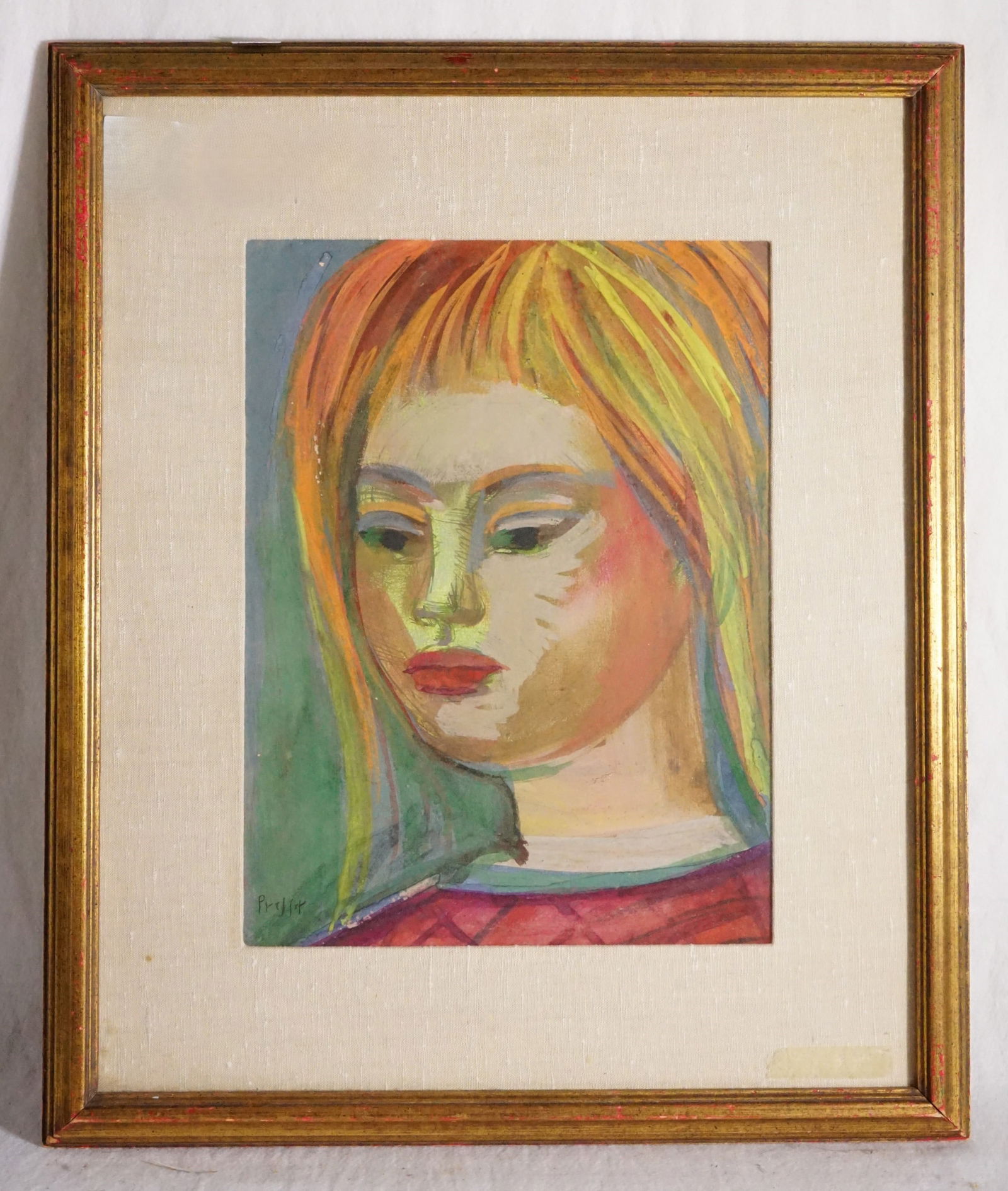 Pryse (Signed),Modernist Female Portrait, Oil on Board: Approximate size: frame 18x22 in/14x10 in Shipping: We offer in-house shipping services for most small items. This means that we will take care of packing and shipping the items directly to you. For l