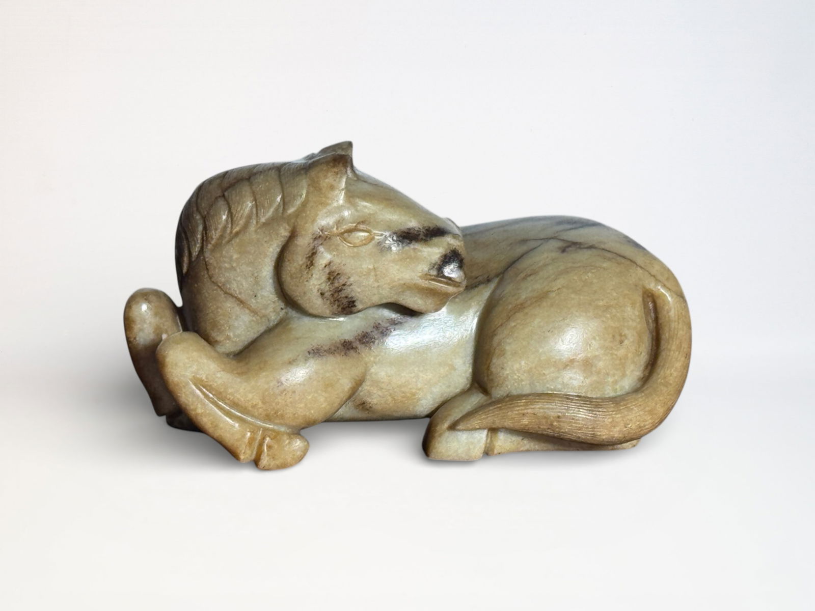 Chinese Carved Russel Brown Tone Jade Horse (1 of 9)