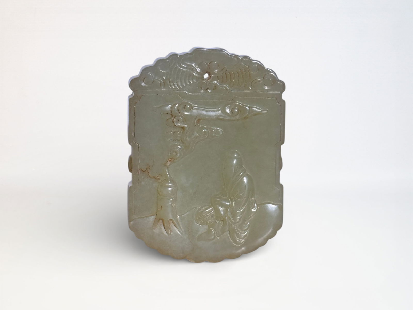 Chinese Carved Yellow Jade ‘Scholar Scene’ Pendant (1 of 12)