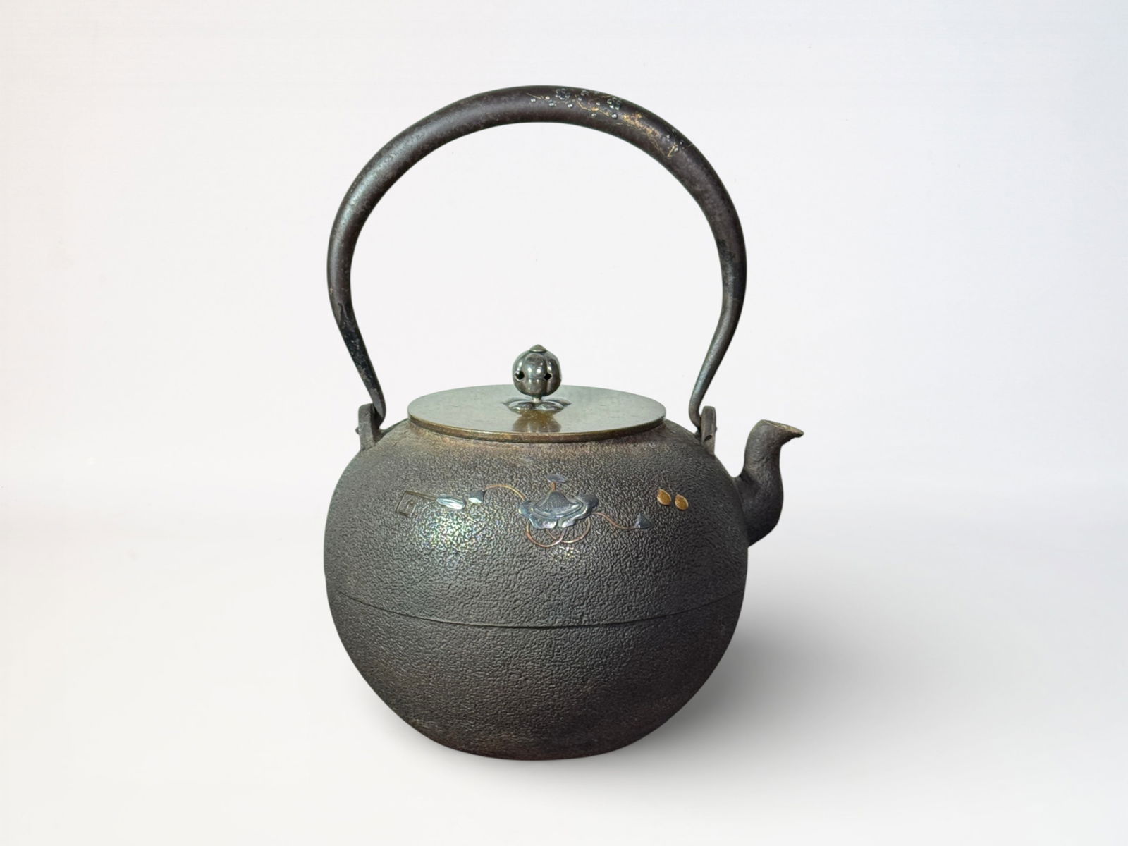 Japanese Iron Teapot with Mixed-Metal Design (1 of 13)