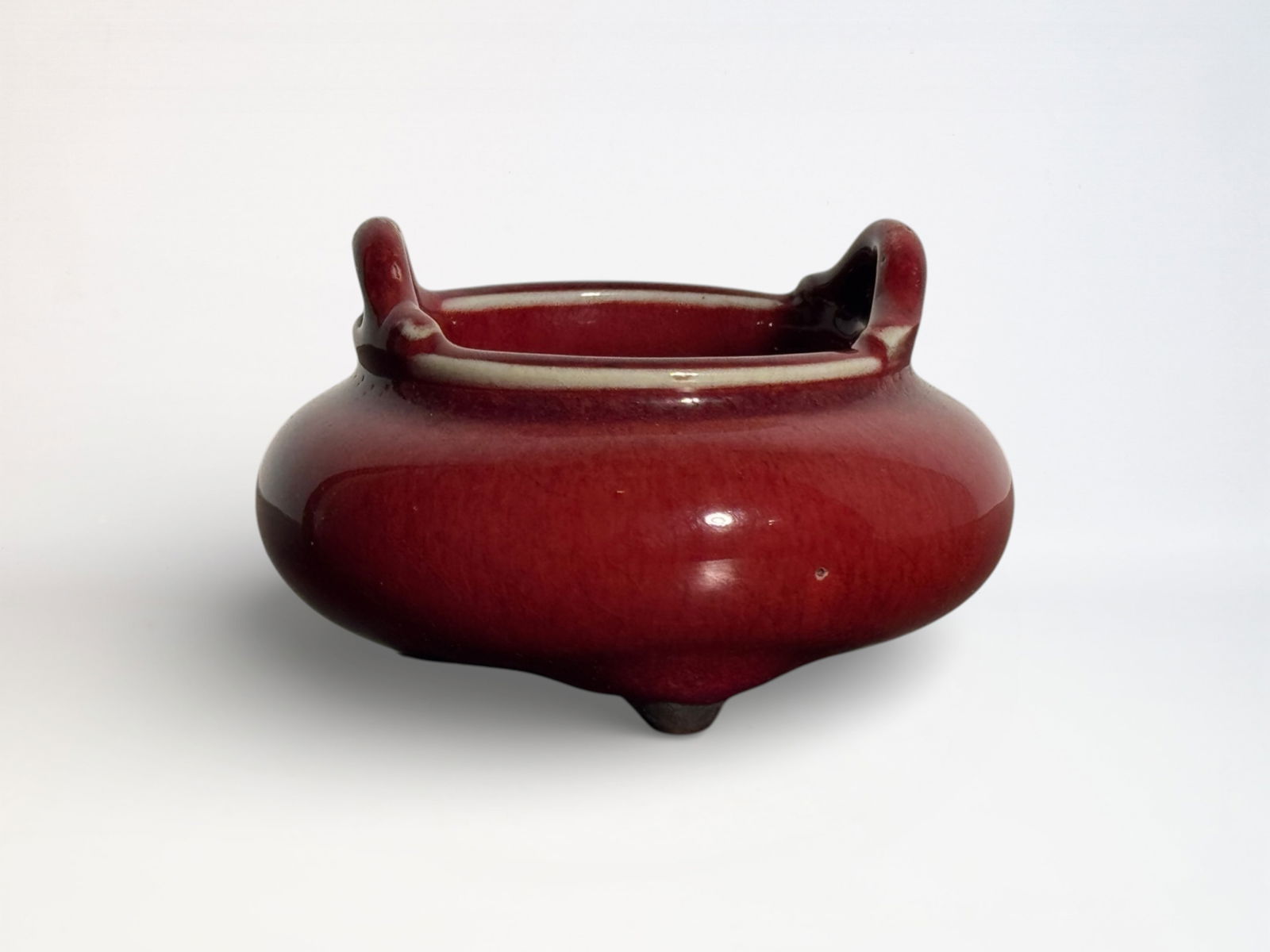 Chinese Oxblood Glazed Tripod Censer (1 of 11)