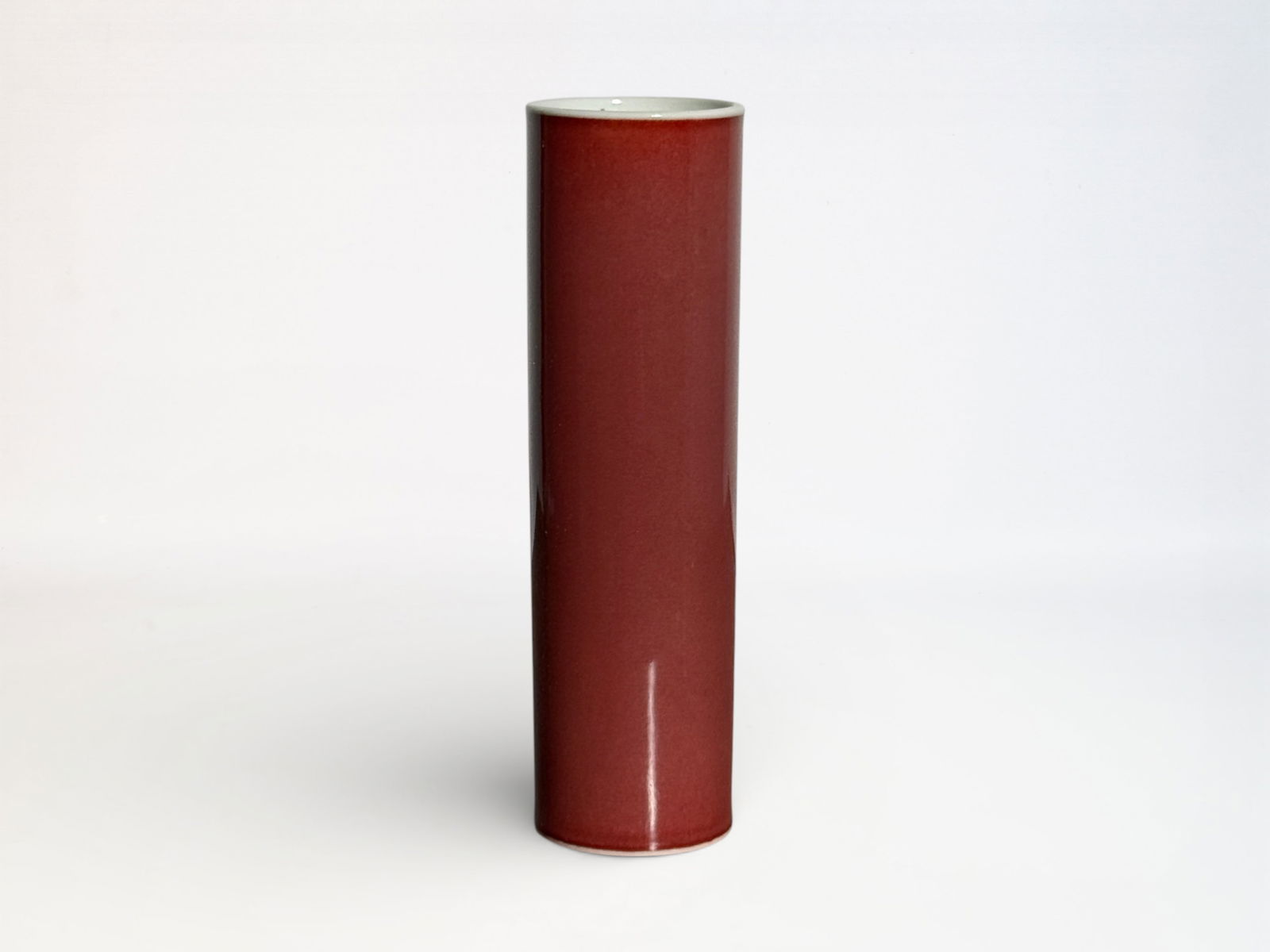 Chinese Peachbloom Glazed Incense Holder with Mark: Chinese stick incenser holder of peach bloom glaze, underglazed six character mark at bottom, 5.8"ht Shipping: We offer in-house shipping services for most small items. This means that we will take ca