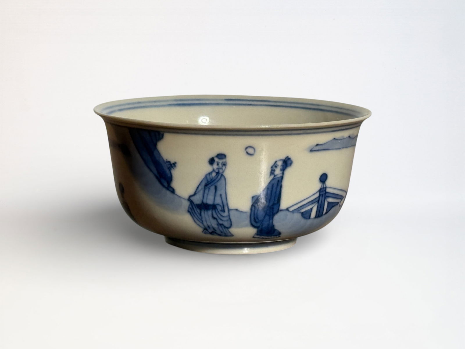 Chinese Blue and White 'Figural' Porcelain Cup (1 of 10)