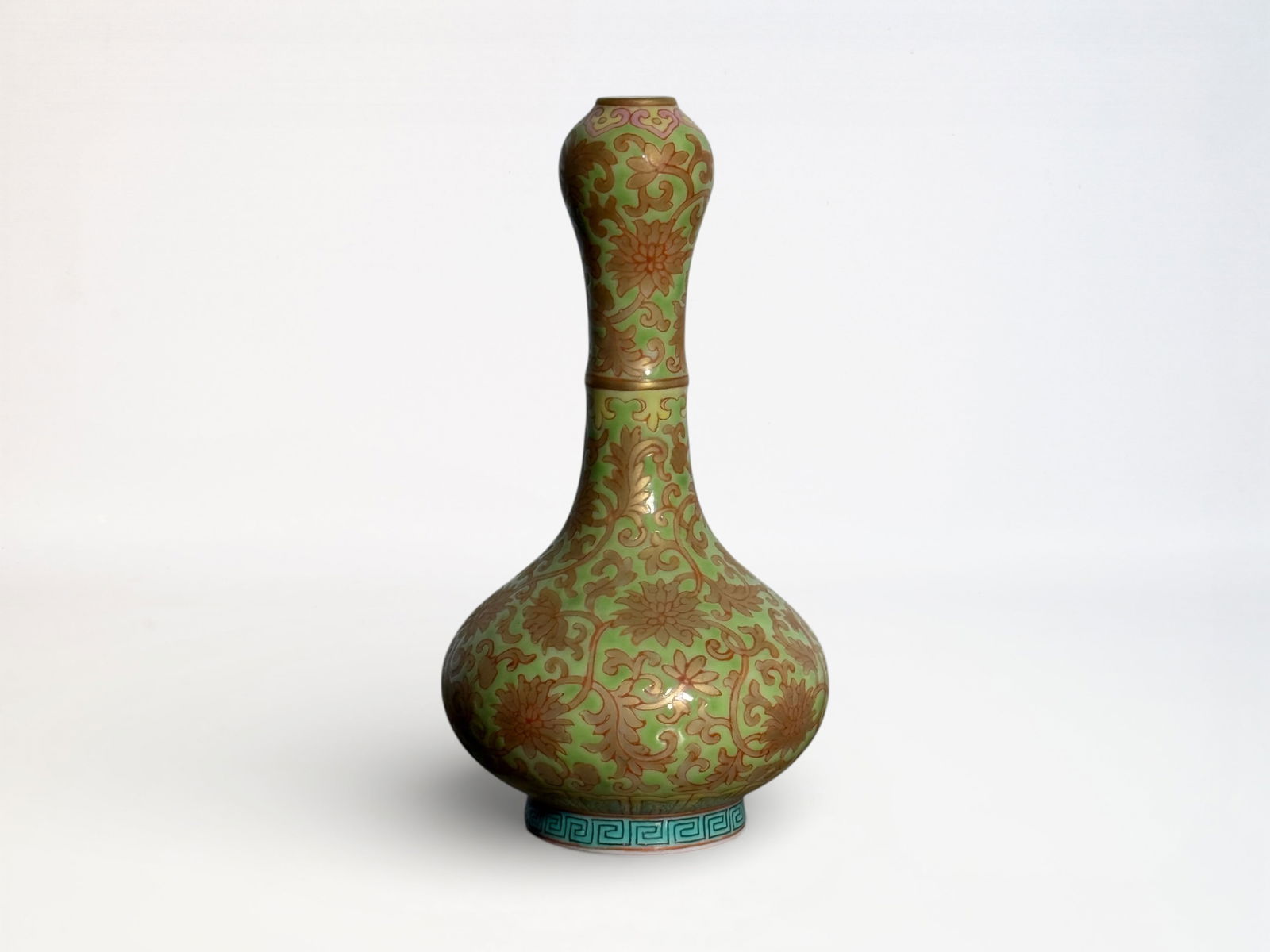 Chinese Lime Green Glazed 'Lotus' Vase (1 of 18)
