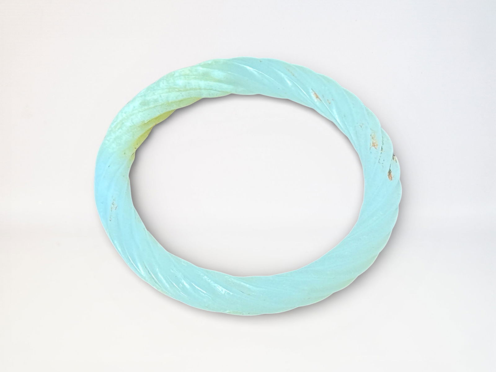 Chinese Carved White Jade Bracelet: Chinese white jade bracelet with twrist rope design, 2.2"dia Shipping: We offer in-house shipping services for most small items. This means that we will take care of packing and shipping the items dir