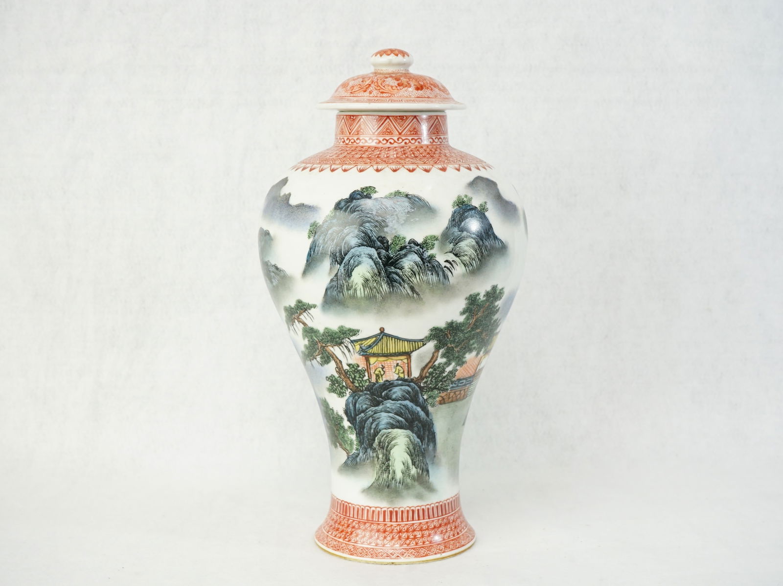 Chinese Famille Rose 'Landscape' Covered Vase,1970S: Approximate size:H:11.5 in Shipping: We offer in-house shipping services for most small items. This means that we will take care of packing and shipping the items directly to you. For larger or