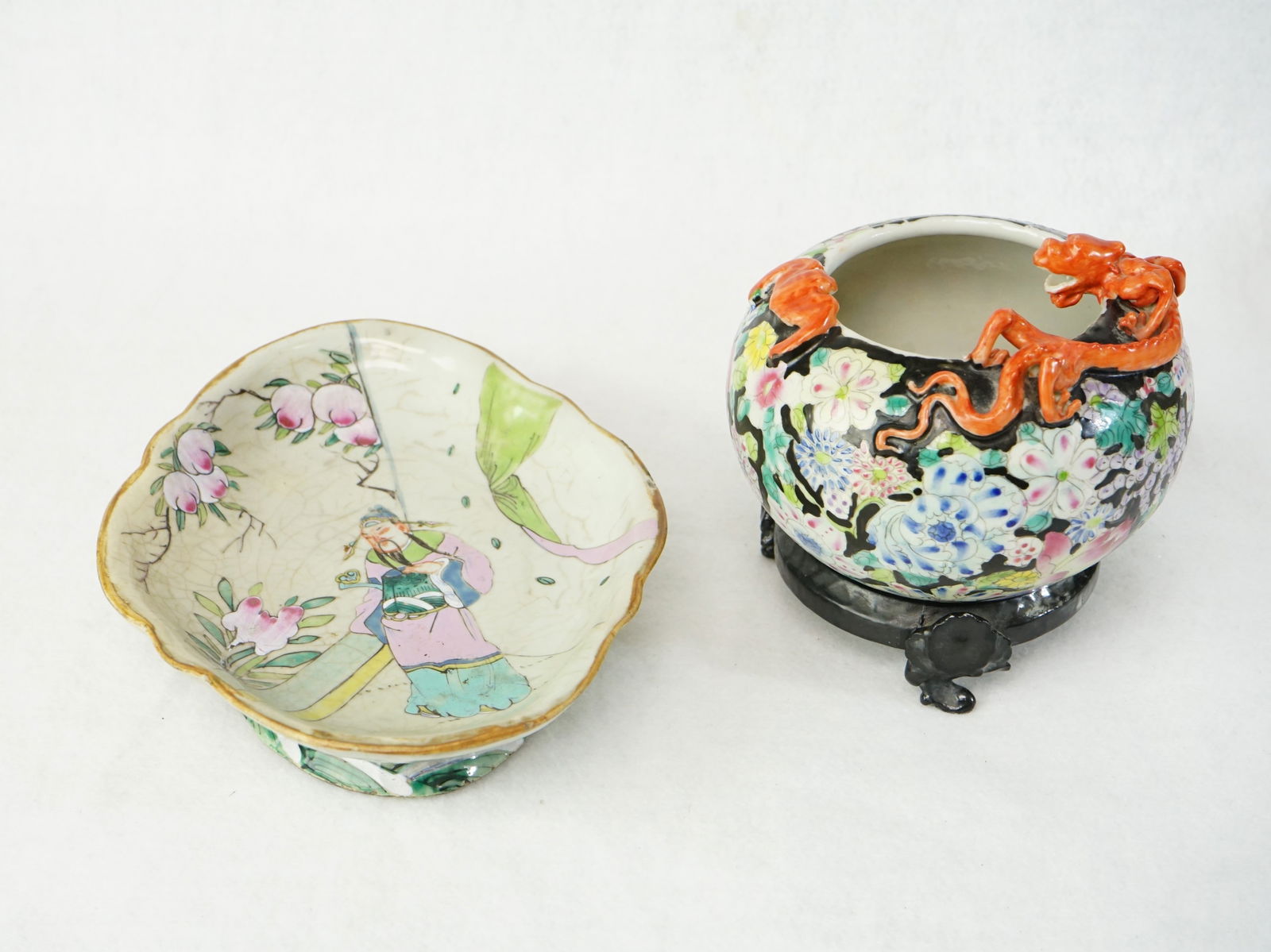 A Chinese Famille Rose Footed Bowl and a Water Coupe (1 of 9)