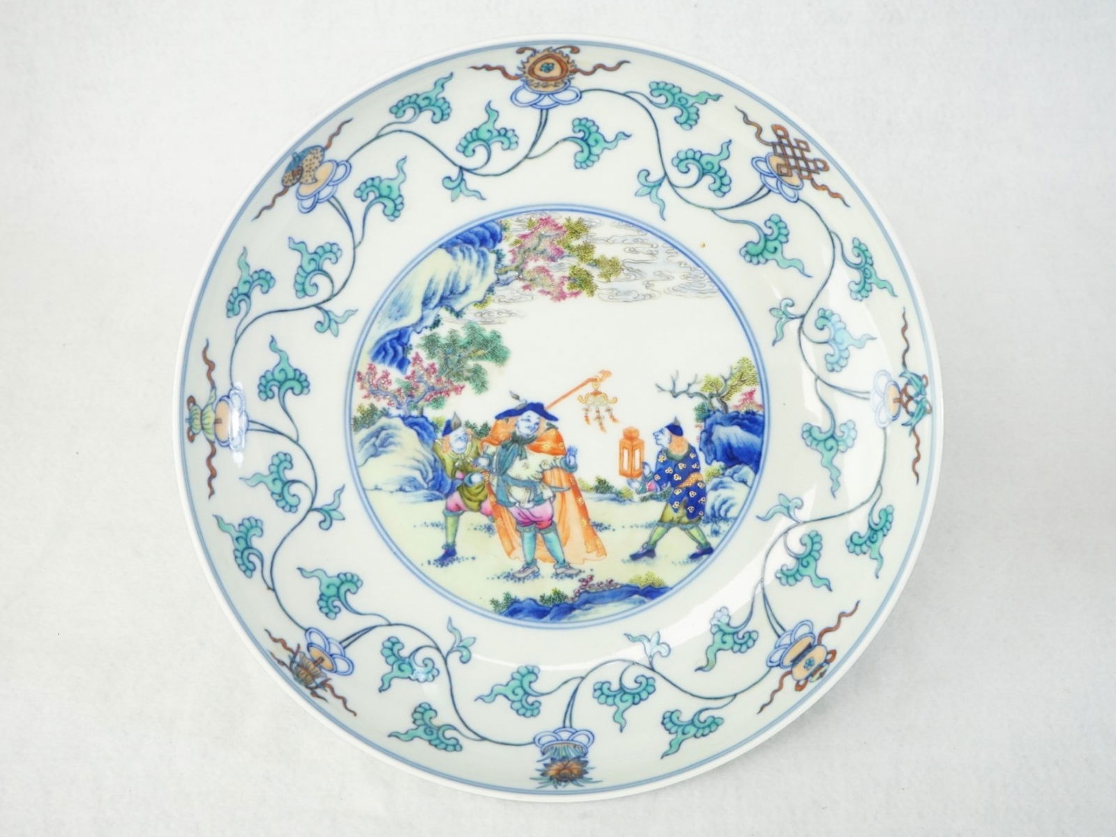 Chinese Doucai 'Figural' Porcelain Dish with Mark (1 of 12)