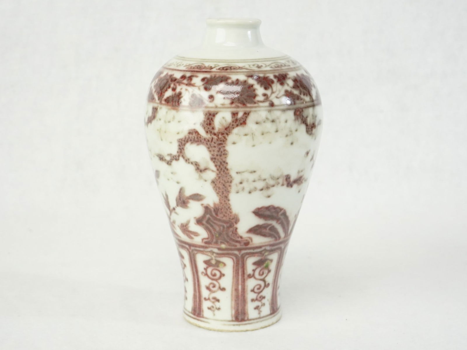 Chinese Copper Red ’Three Friends of Winter’ Meiping Vase (1 of 6)