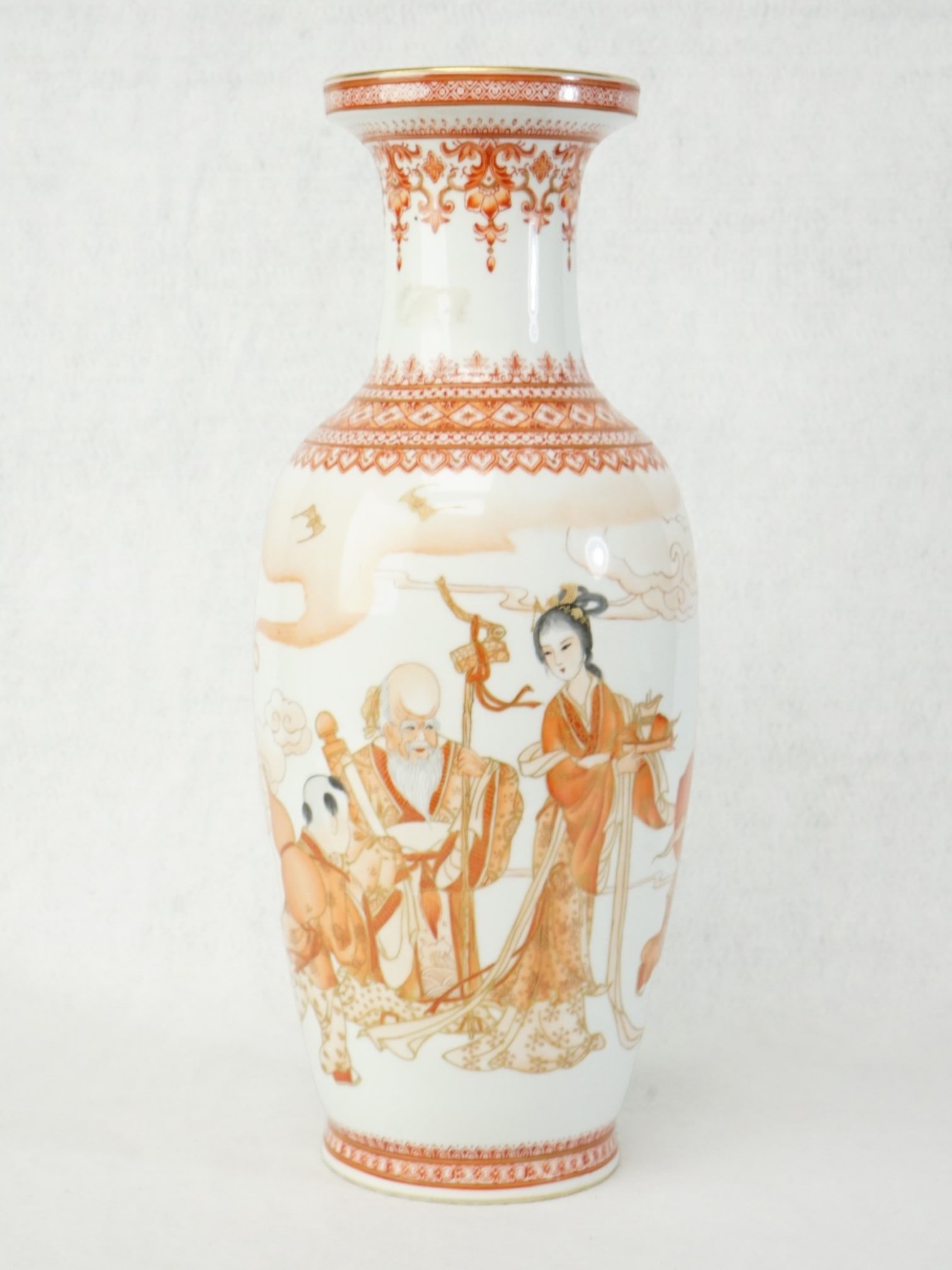 Chinese Iron Red and Gilt Enameled 'Figural' Porcelain Vase (1 of 7)