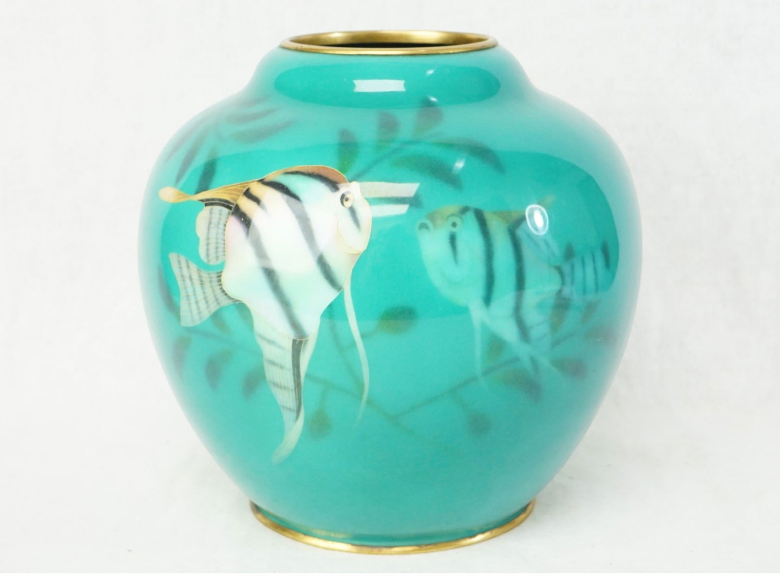 Japanese Cloisonne Fish Vase: Approximate size:H:7 in Shipping: We offer in-house shipping services for most small items. This means that we will take care of packing and shipping the items directly to you. For larger or