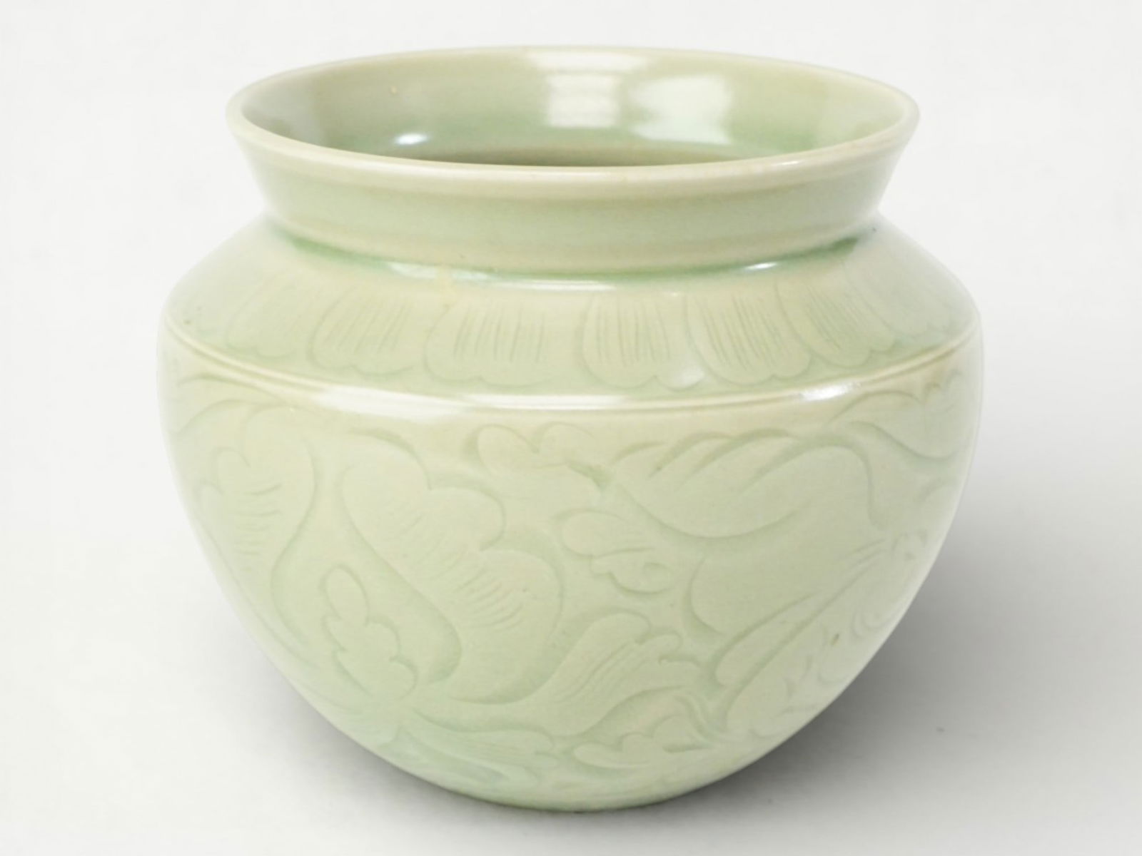 Small Chinese Carved Longquan Celadon Vessel (1 of 7)