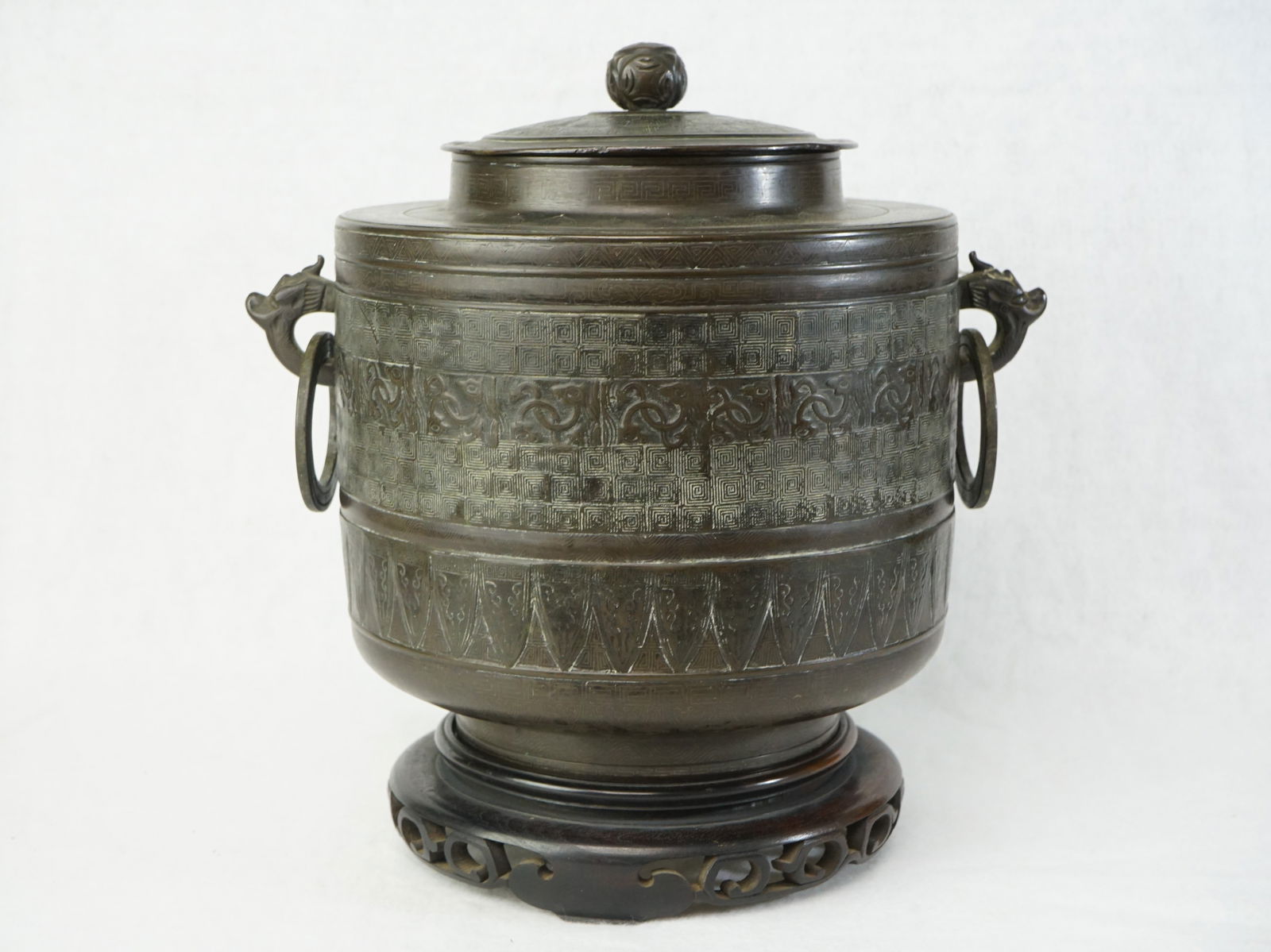 Chinese Inscribed Bronze Covered Jar (1 of 11)